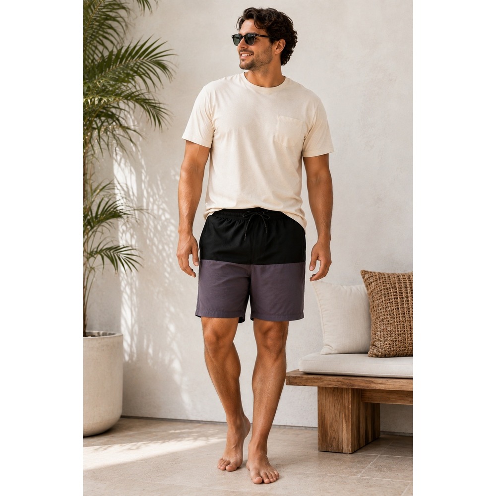 George Men's All Guy Swim Shorts Large 36-38 Charcoal Black UPF 50+ New‎ NWT